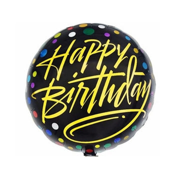 Happy Birthday Round Foil Balloon 18 In.