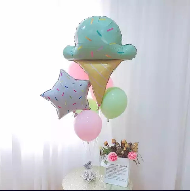 Ice Cream Foil Balloon Set 7 Pcs