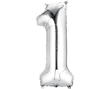 Silver Number Foil Balloon