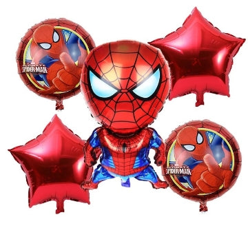 Spider Man Balloon Bouquet 5 Pcs Set