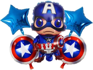 Captain America Balloon Bouquet 5 Pcs Set