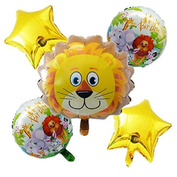 Jungle Animals Balloon Bouquet 5 Pcs Set