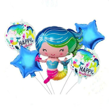 Shimmering Mermaids Balloon Bouquet 5 Pcs Set