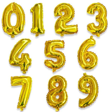 Golden Number Foil Balloon