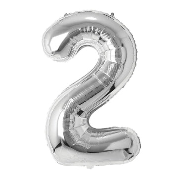 Silver Number Foil Balloon