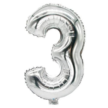 Silver Number Foil Balloon