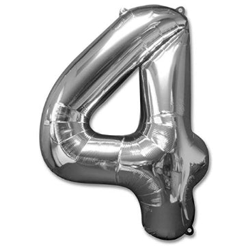 Silver Number Foil Balloon