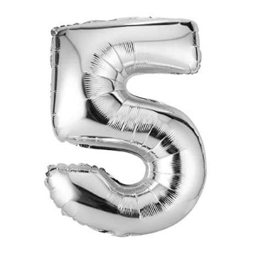 Silver Number Foil Balloon