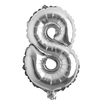 Silver Number Foil Balloon