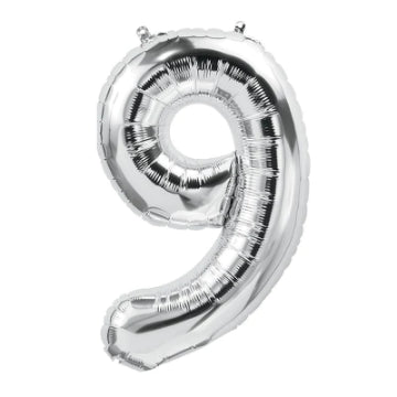 Silver Number Foil Balloon