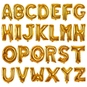 Golden Letter Shape Foil Balloons