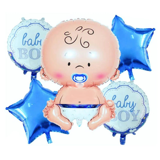 Baby Boy Balloon Bouquet 5pcs