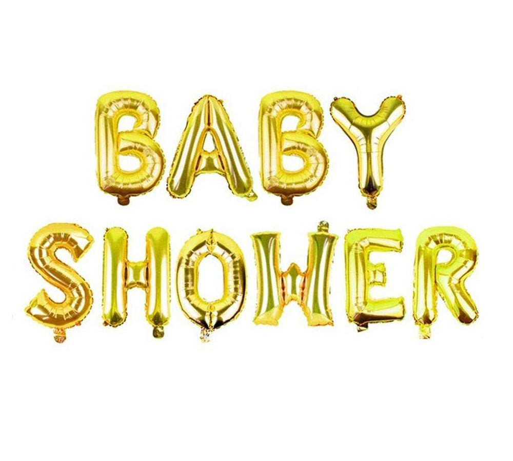 Golden Baby Shower Letters Foil Balloons