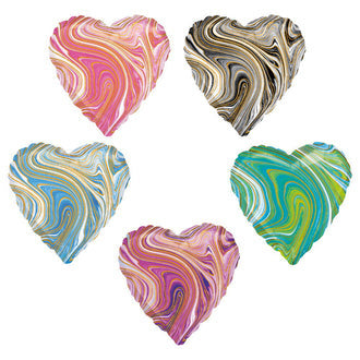 Marble Heart Foil 18" Balloon